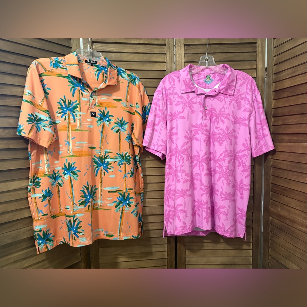 Bad Birdie Tropical Vibe Casual Shirts Orange and Chubbies Pink Shirt